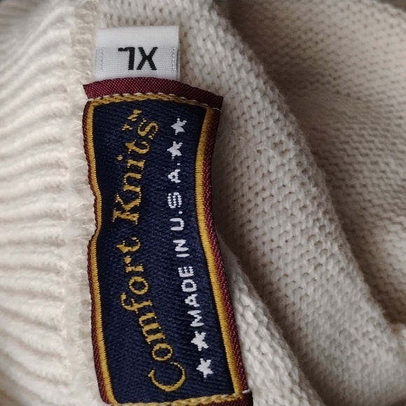 Men's vintage cream crew neck sweater - Picture 5 of 7